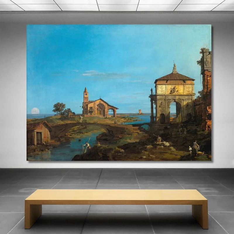 An Island In The Lagoon With A Gateway And A Church Canaletto