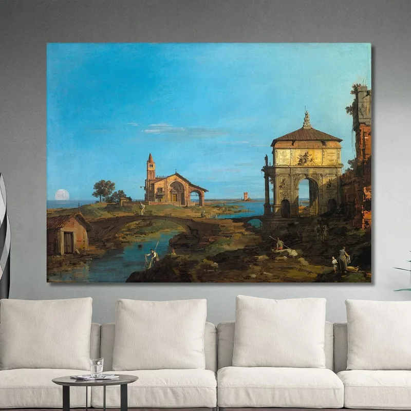 An Island In The Lagoon With A Gateway And A Church Canaletto