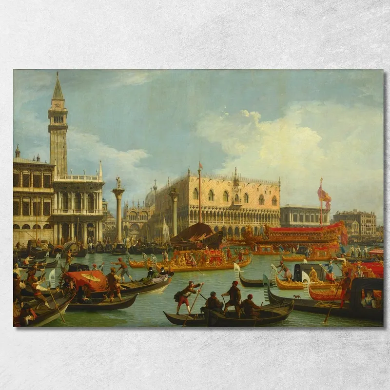 Il Ritorno Di Bucentauro Al Molo Presso Il Palazzo Ducale Canaletto quadro stampa su tela