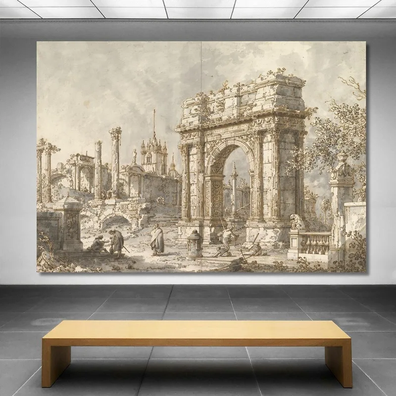Capriccio Avec Un Arc De Triomphe Romain Canaletto