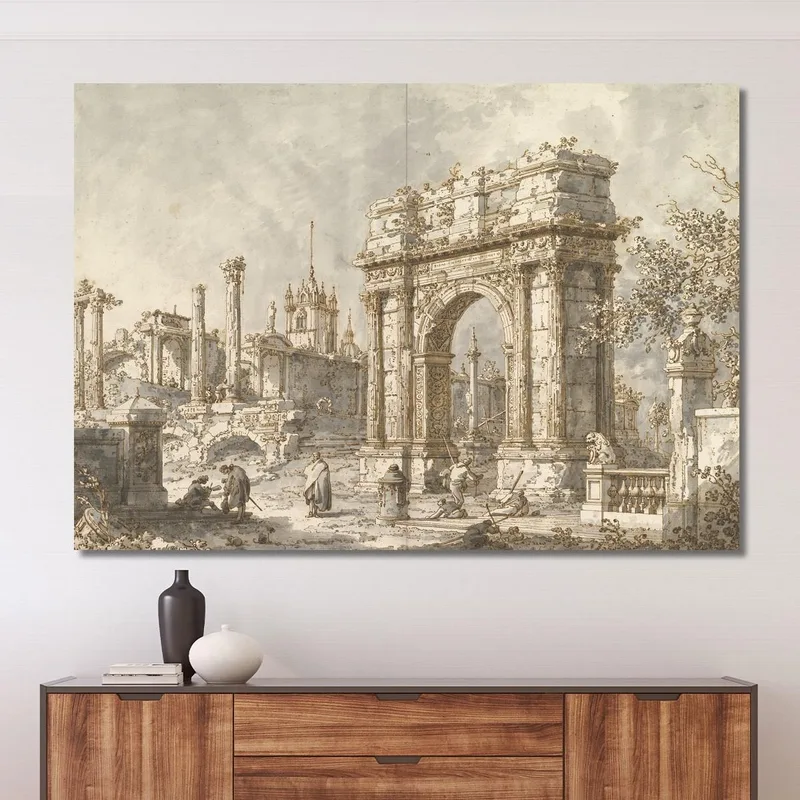 Capriccio Avec Un Arc De Triomphe Romain Canaletto