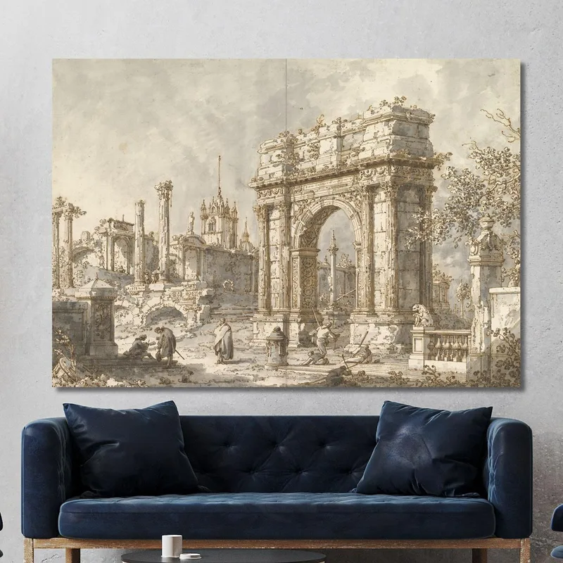 Capriccio Avec Un Arc De Triomphe Romain Canaletto