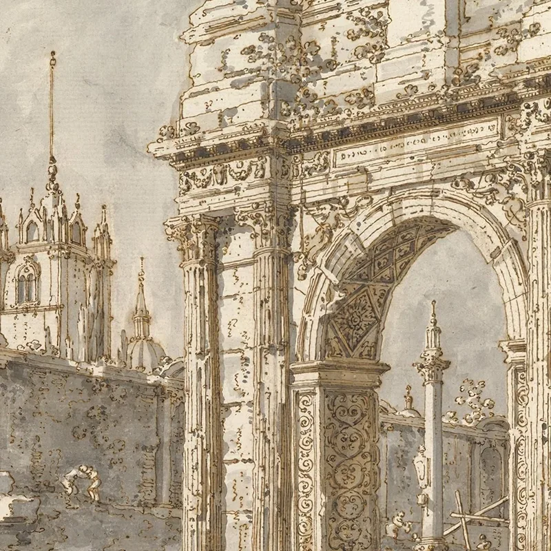 Capriccio Avec Un Arc De Triomphe Romain Canaletto