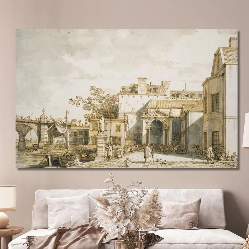 Capriccio Avec Des Réminiscences Du Pont De Westminster Et De Richmond House Canaletto