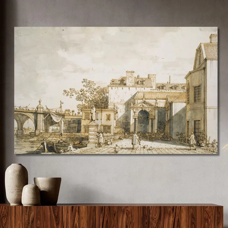 Capriccio Avec Des Réminiscences Du Pont De Westminster Et De Richmond House Canaletto
