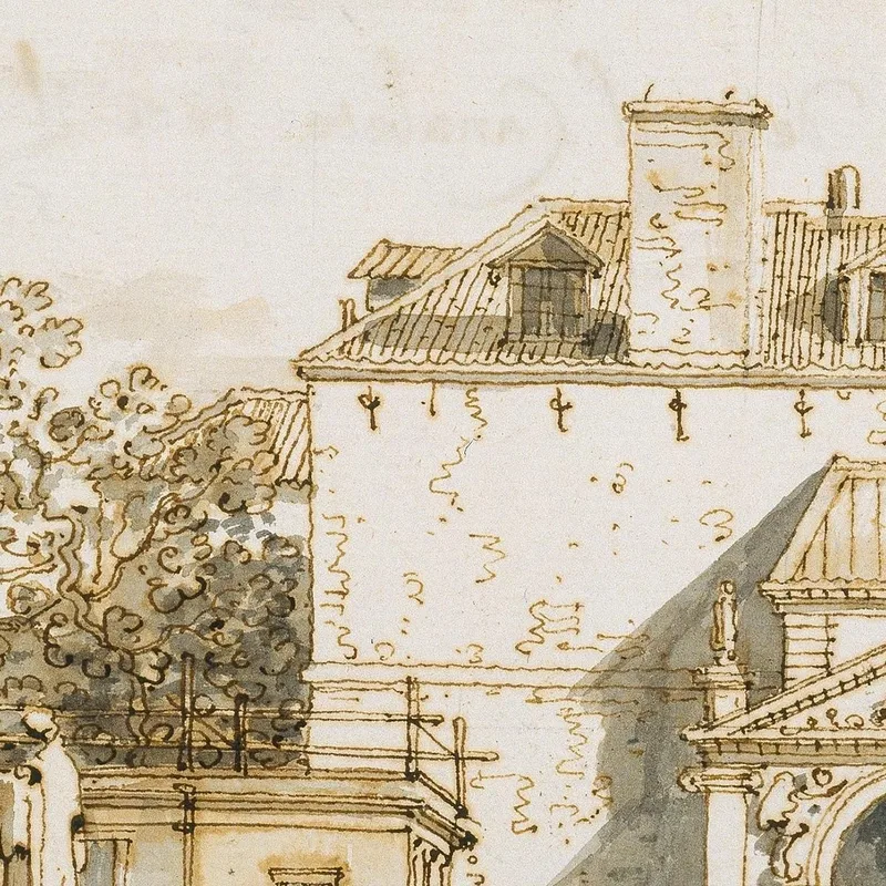 Capriccio Avec Des Réminiscences Du Pont De Westminster Et De Richmond House Canaletto