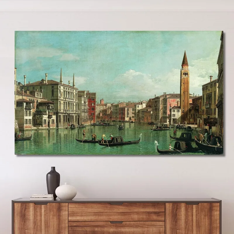 Der Canale Grande In Venedig Blick Nach Südosten Mit Dem Campo Della Carità Auf Der Rechten Seite Canaletto
