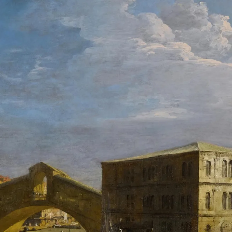 Venecia Una Vista Del Gran Canal Y El Puente De Rialto Desde El Norte Canaletto