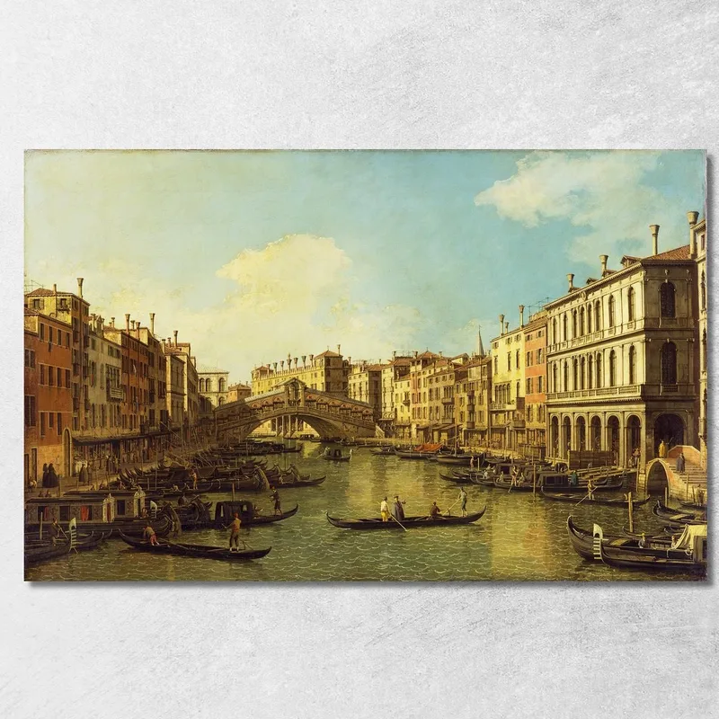 Venezia Il Canal Grande Dal Palazzo Dolfin-Manin Al Ponte Di Rialto Canaletto quadro stampa su tela