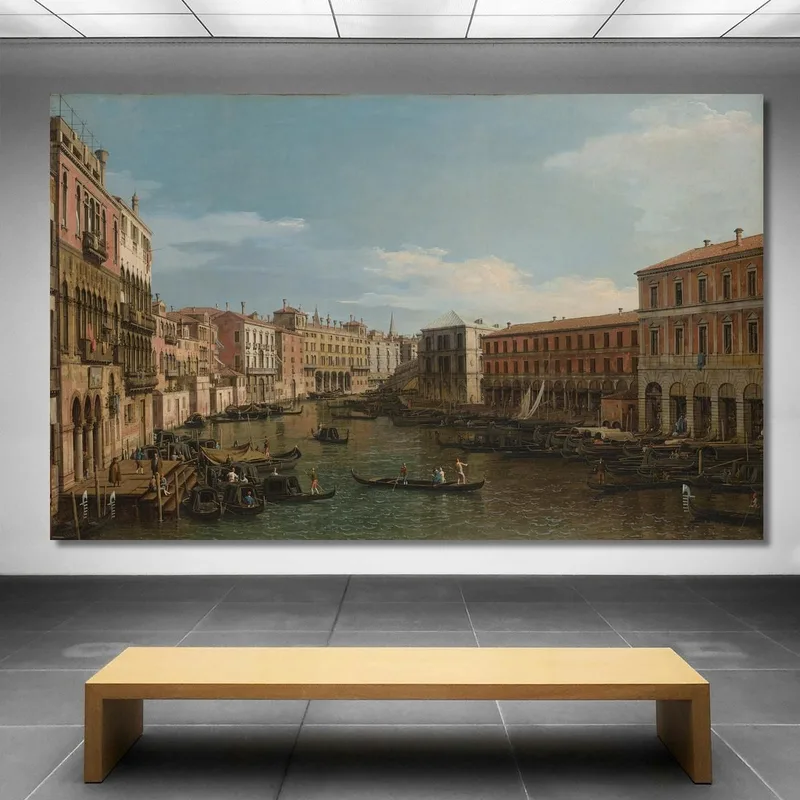 Venedig: Blick Auf Den Canale Grande Von Der Ca’ Da Mosto Nach Süden In Richtung Rialtobrücke Canaletto