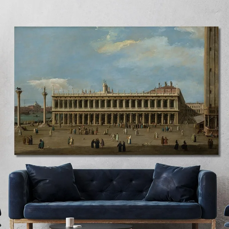 Venecia La Piazzetta Mirando Al Oeste Con La Libreria Canaletto