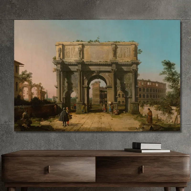 Veduta Dell'Arco Di Costantino Con Il Colosseo Canaletto
