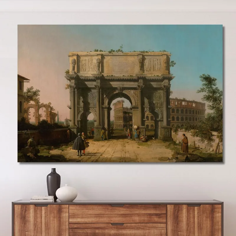 Veduta Dell'Arco Di Costantino Con Il Colosseo Canaletto