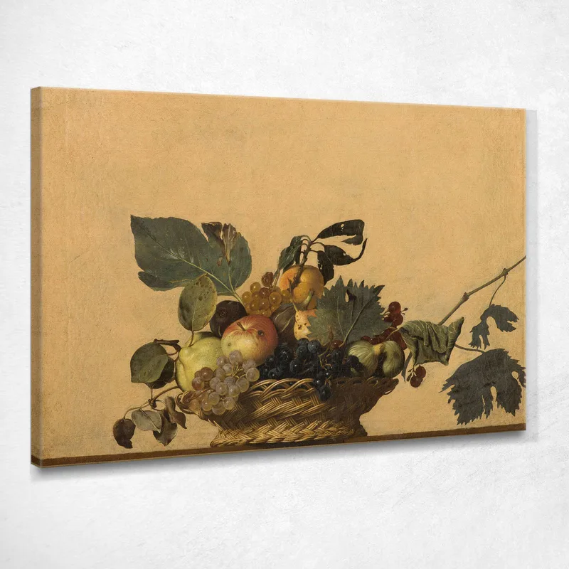 Früchtekorb Caravaggio drucken auf leinwand