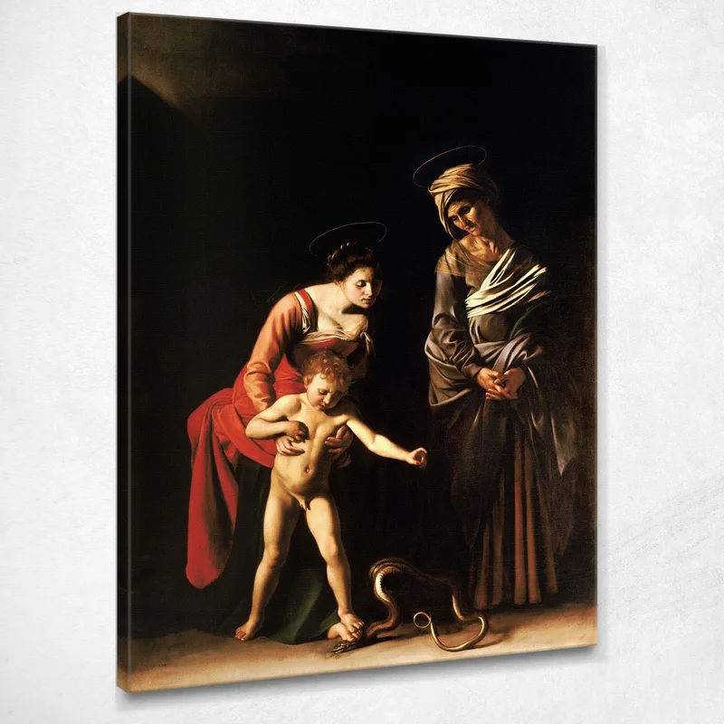 Madonna Mit Kind Und Der Heiligen Anna Caravaggio drucken auf leinwand
