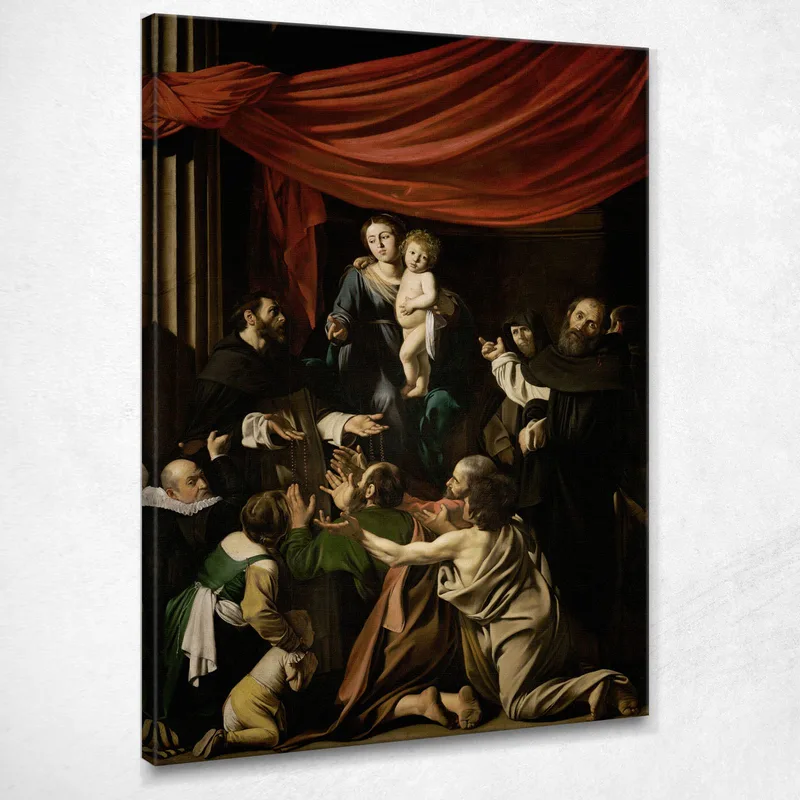 Madonna Vom Rosenkranz Caravaggio drucken auf leinwand