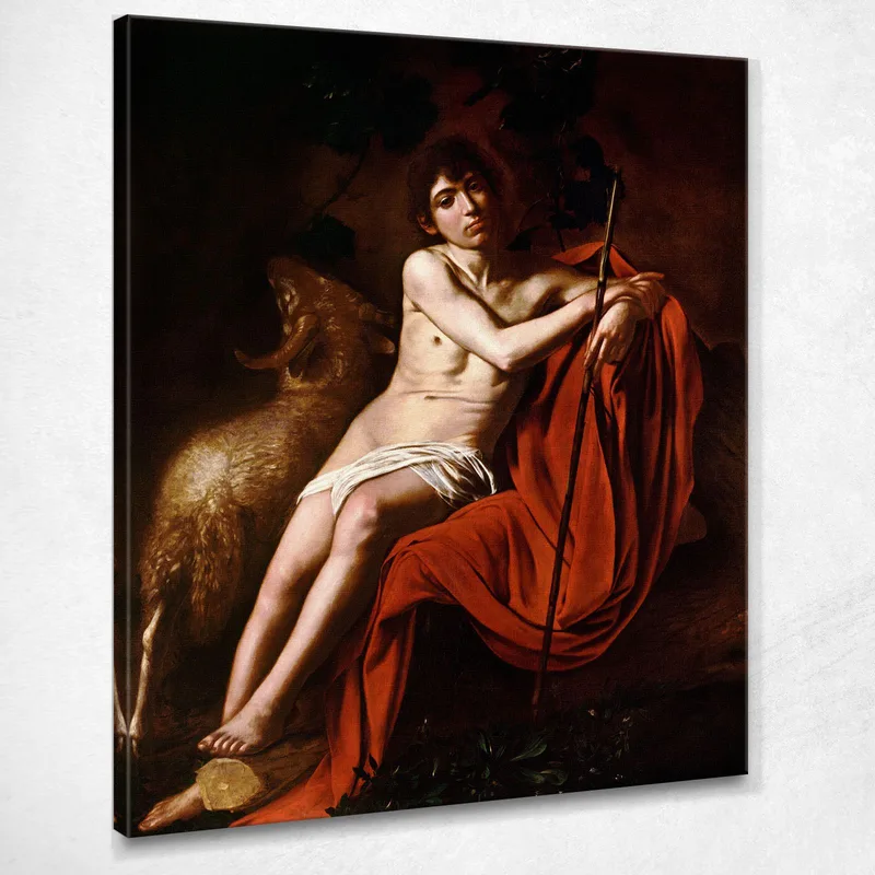 San Giovanni Battista 2 Caravaggio quadro stampa su tela