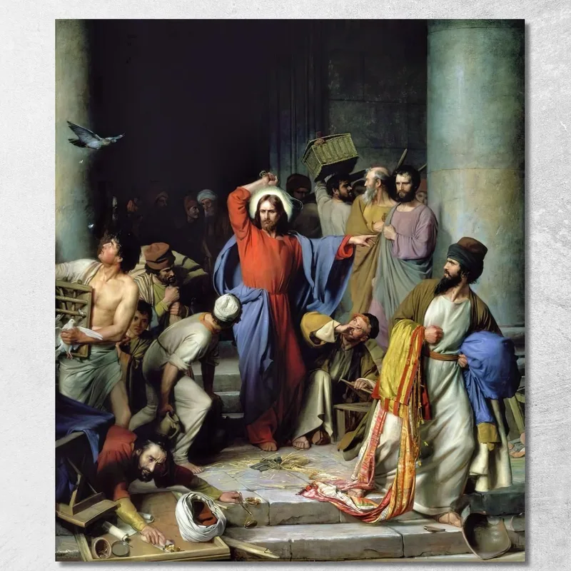 Cacciare I Cambiavalute Carl Bloch quadro stampa su tela