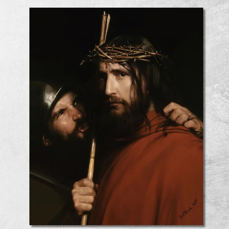 Cristo Con Soldato Beffardo Carl Bloch quadro stampa su tela