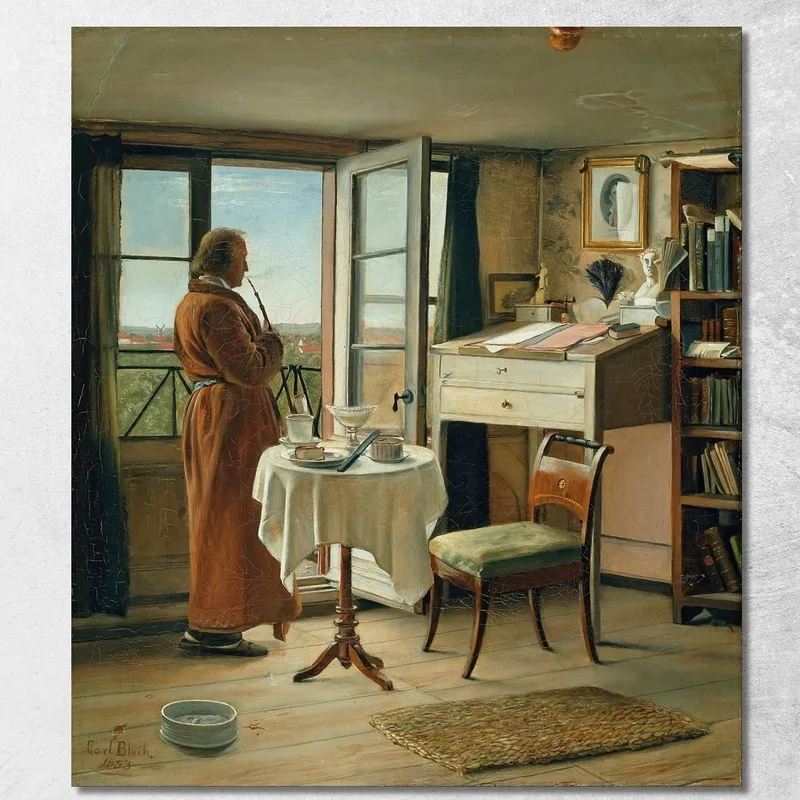 L'Attore Kristian Mantzius Nel Suo Studio Carl Bloch quadro stampa su tela