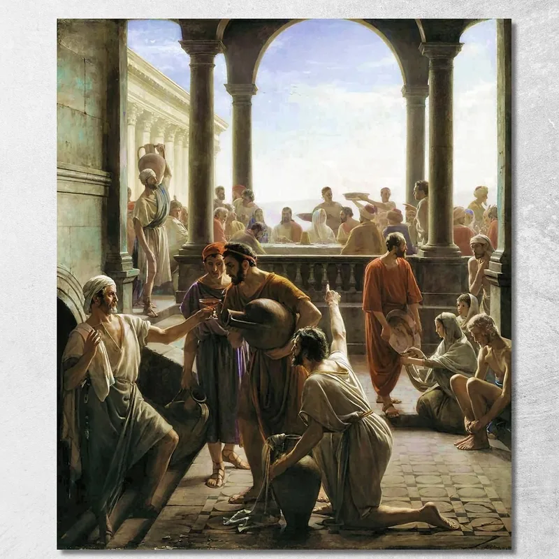 Trasformare L'Acqua In Vino Le Nozze Di Cana Carl Bloch quadro stampa su tela