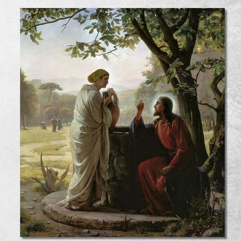 Donna Al Pozzo Carl Bloch quadro stampa su tela
