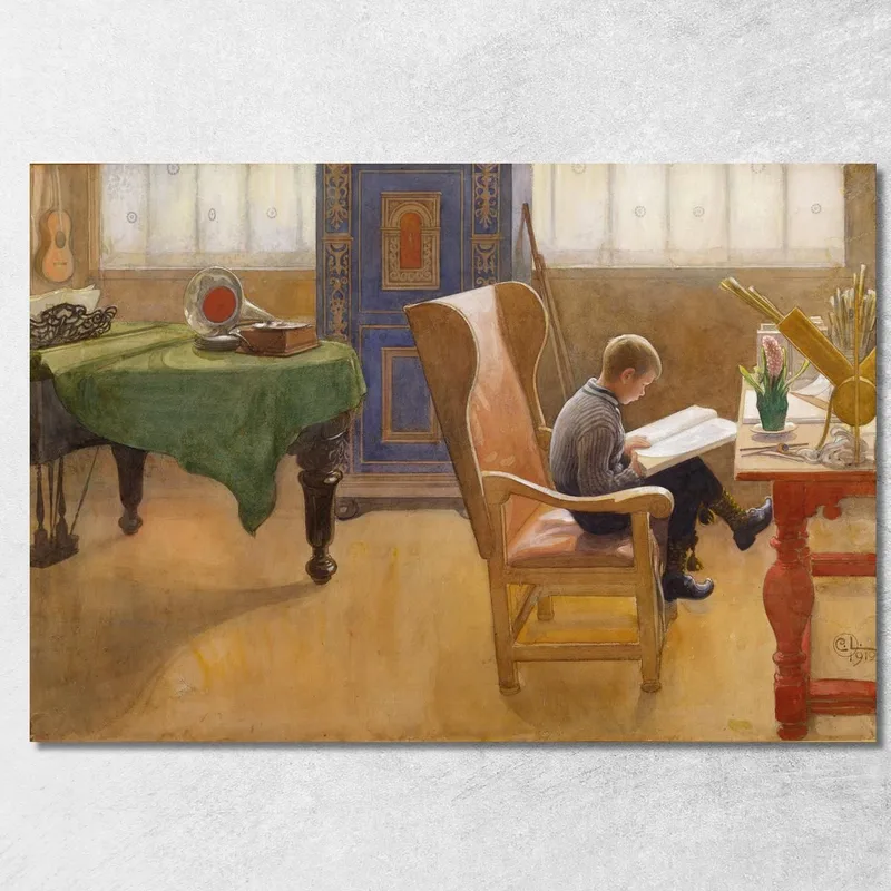 Esbjörn Nell'Angolo Di Studio Carl Larsson quadro stampa su tela