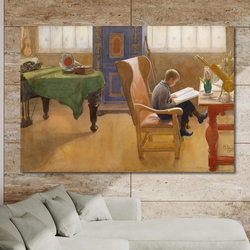 Esbjörn Dans Le Coin D'Étude Carl Larsson