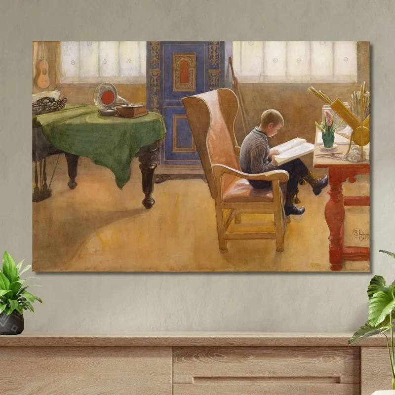 Esbjörn Dans Le Coin D'Étude Carl Larsson
