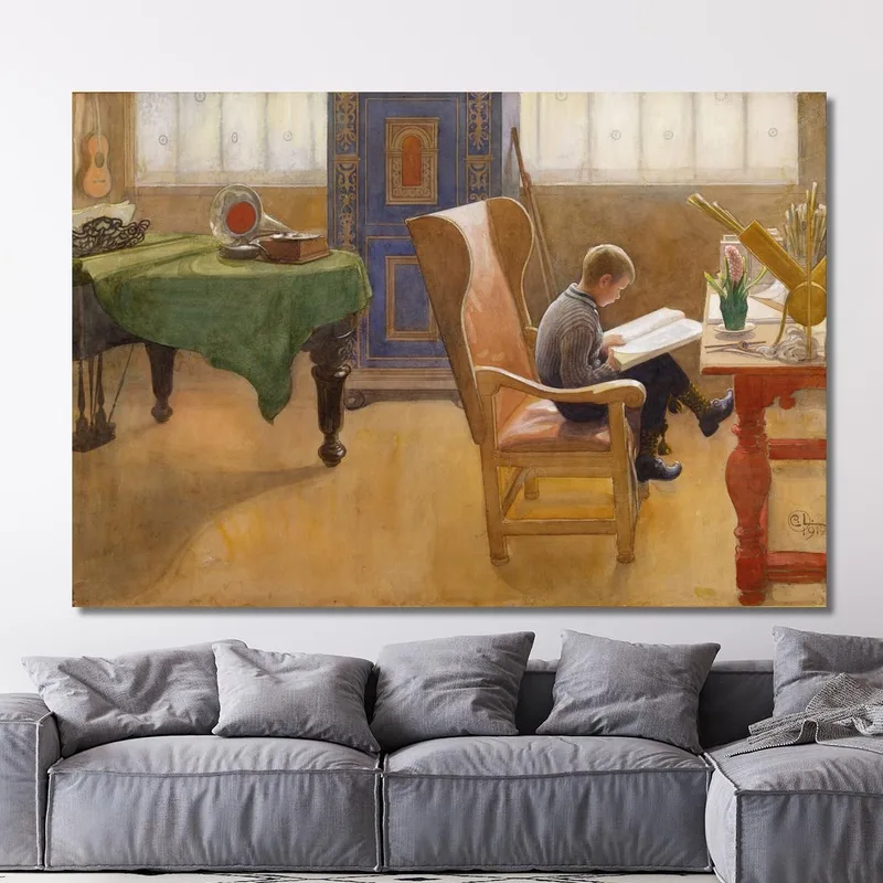 Esbjörn Dans Le Coin D'Étude Carl Larsson