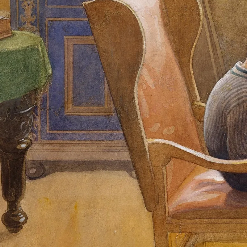 Esbjörn Dans Le Coin D'Étude Carl Larsson