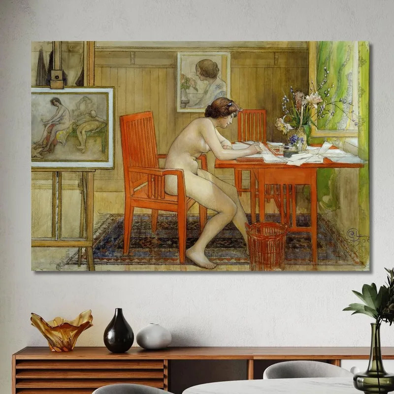 The Model Writing A Postcard Carl Larsson