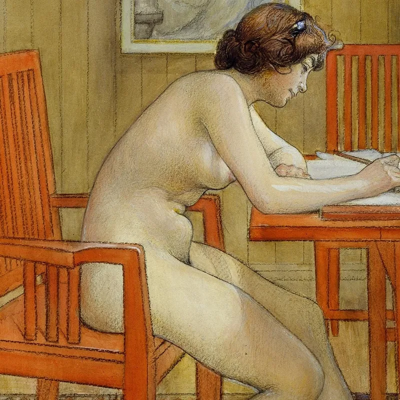 The Model Writing A Postcard Carl Larsson