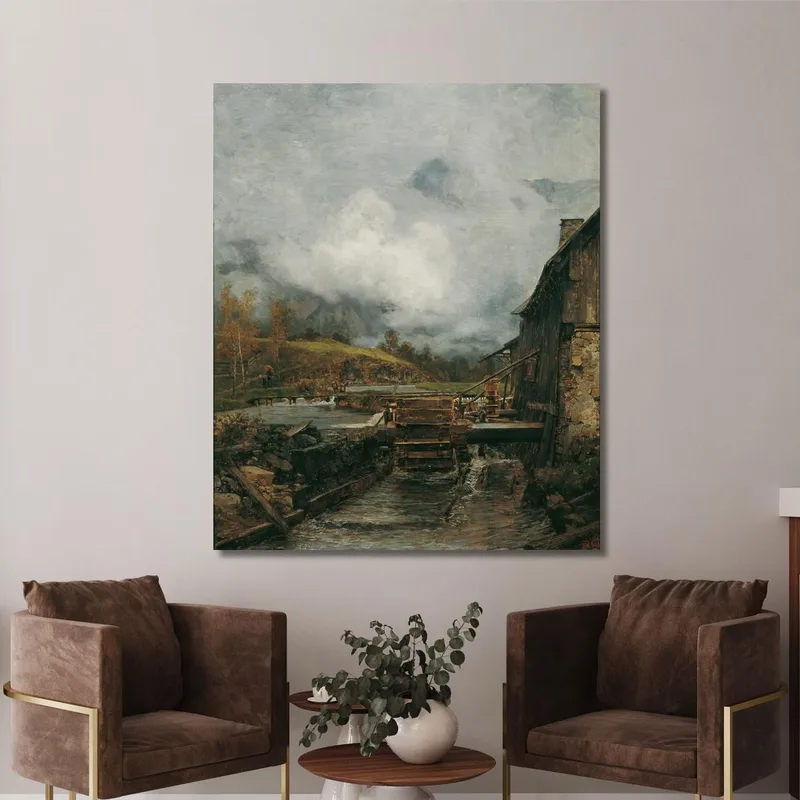 Watermill In Goisern – After Emil Jakob Schindler Carl Moll