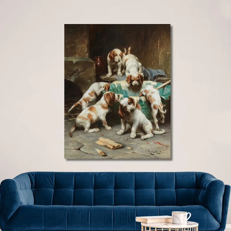 Beagle Puppies Feasting Carl Reichert