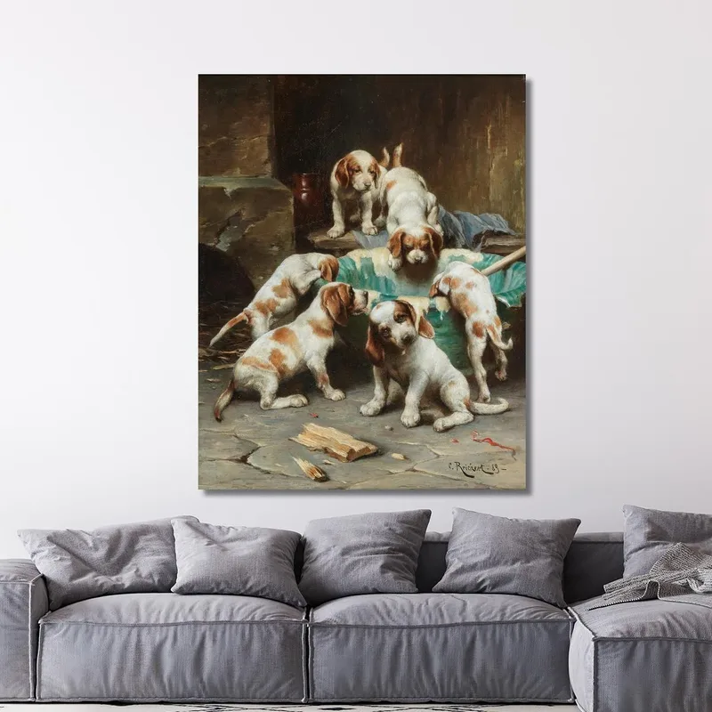 Beagle Puppies Feasting Carl Reichert