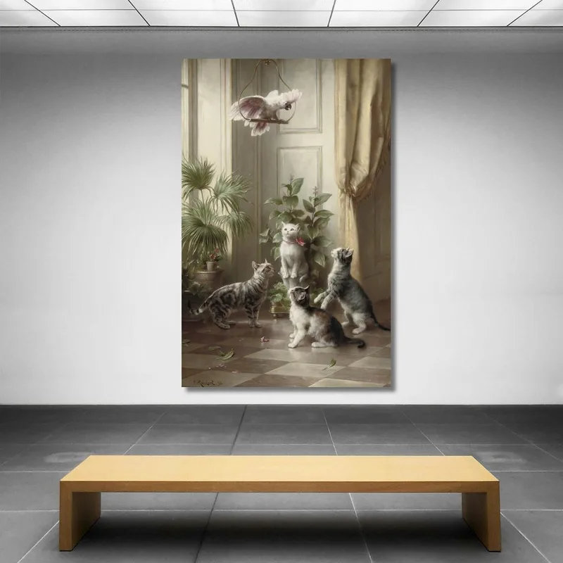 Cats And The Cockatoo Carl Reichert