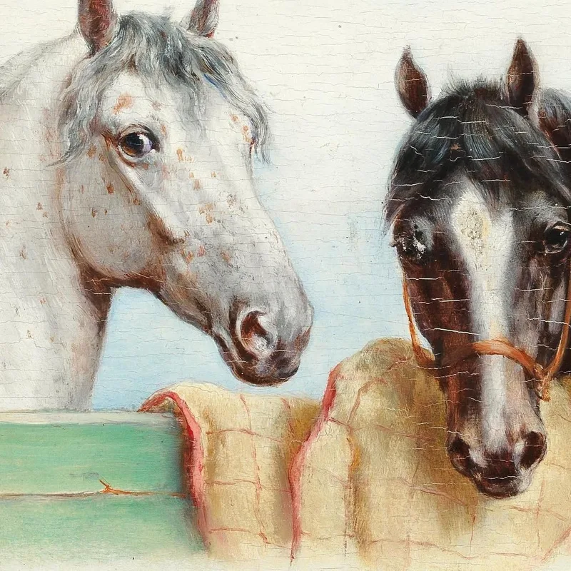 A Dog And Four Horses Carl Reichert