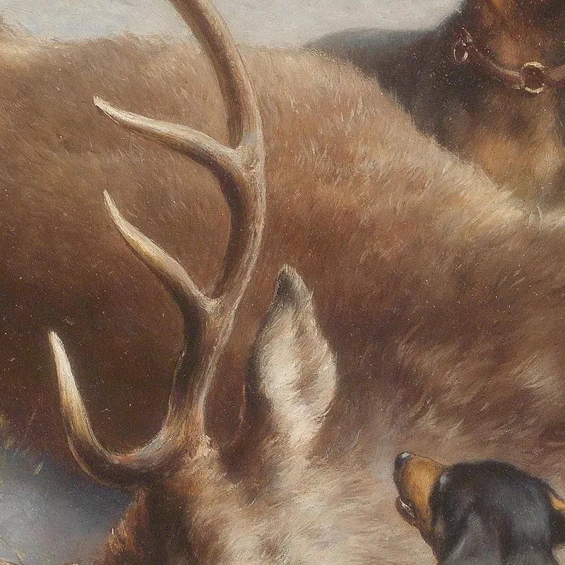 Bloodhounds With A Hunted Deer Carl Reichert