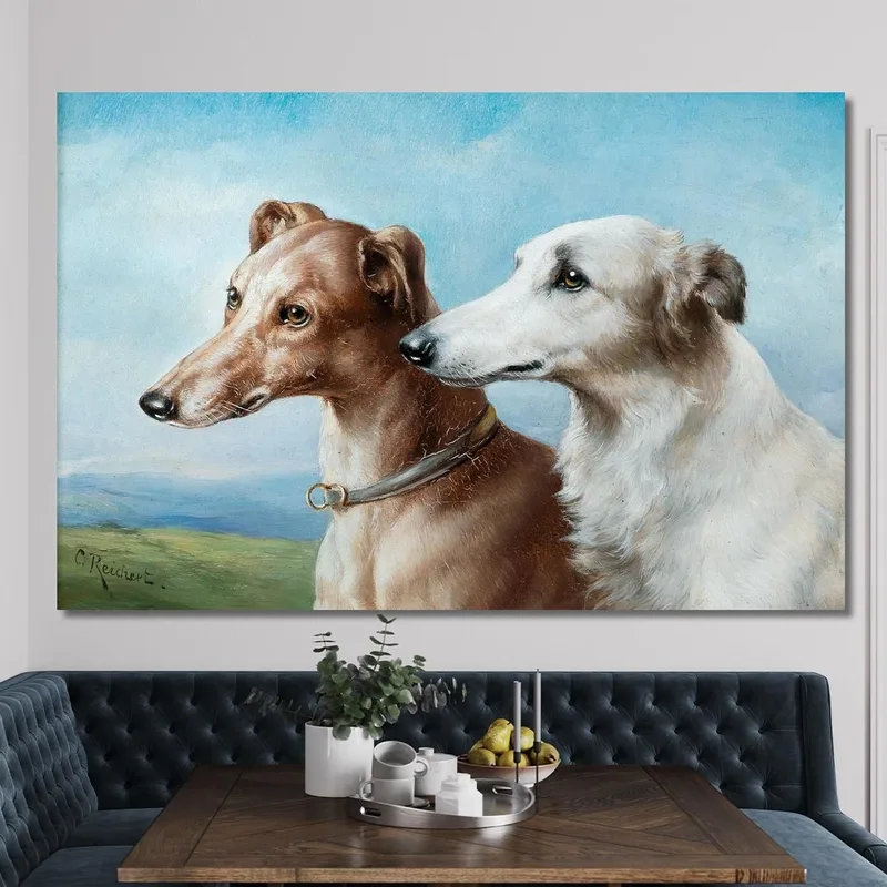 Zwei Windhunde Carl Reichert