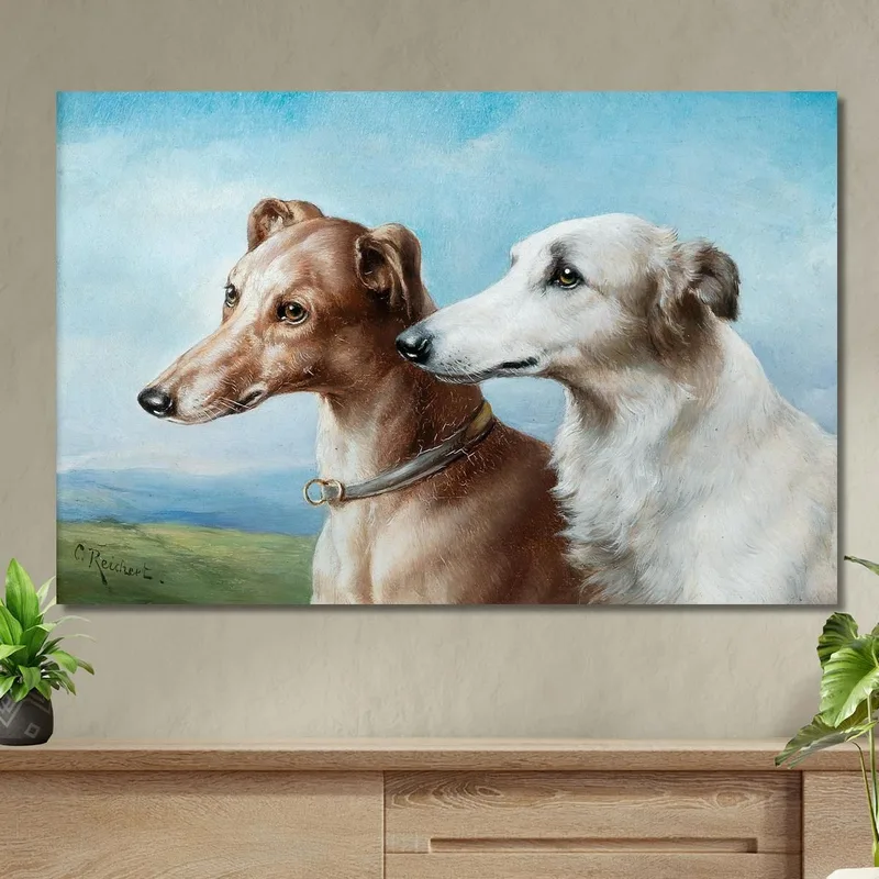 Zwei Windhunde Carl Reichert