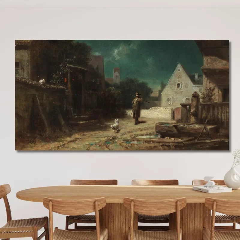 Nachtwächter Bei Mondschein Hund Und Katze Carl Spitzweg