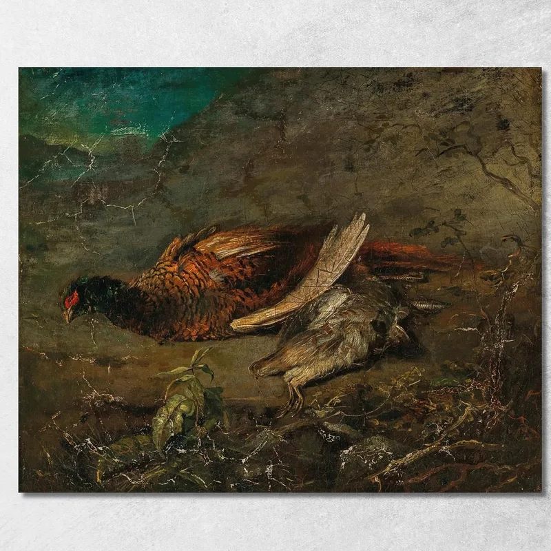 Natura Morta Con Fagiano E Beccaccino Carl Spitzweg quadro stampa su tela