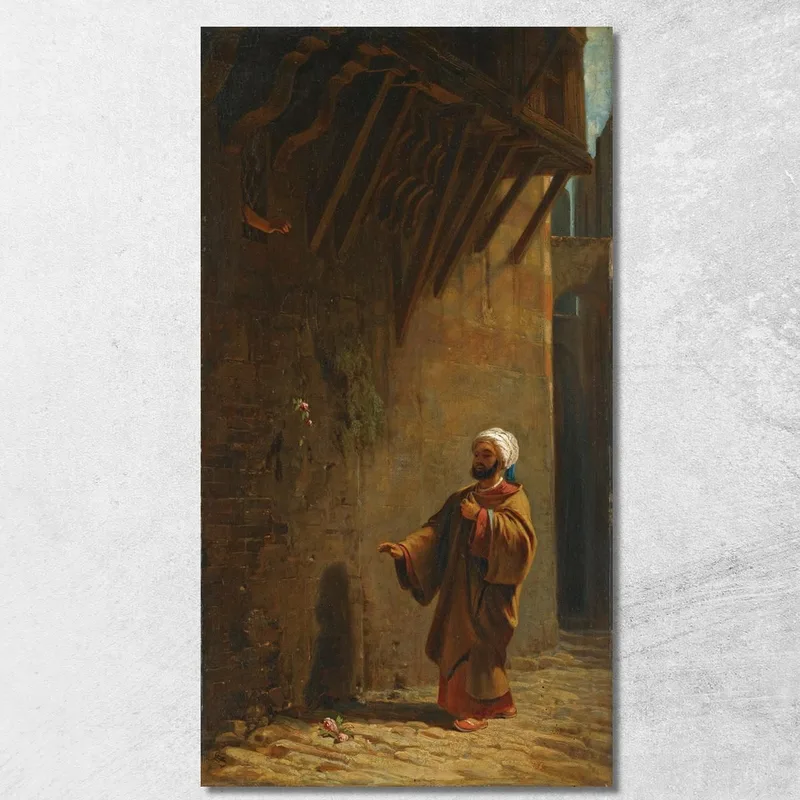 Rue Au Caire, Türk Trouve Rose Dans Une Rue Du Caire Carl Spitzweg tableau impression sur toile