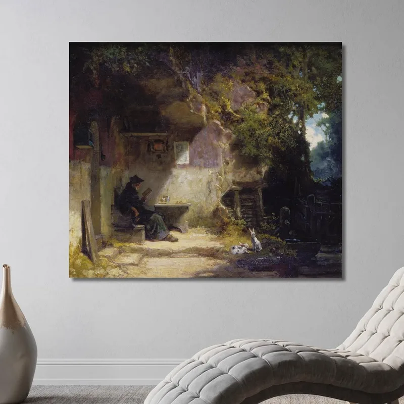 L'Ermite Devant Sa Retraite Carl Spitzweg