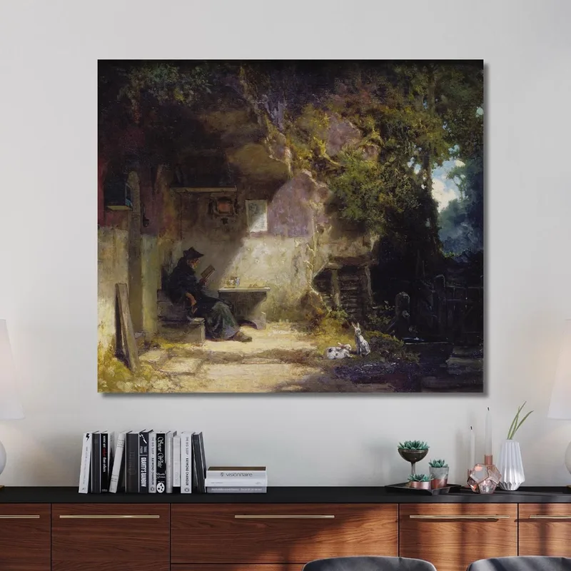 L'Ermite Devant Sa Retraite Carl Spitzweg