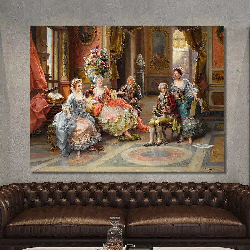 Une Réunion Élégante Cesare Auguste Detti