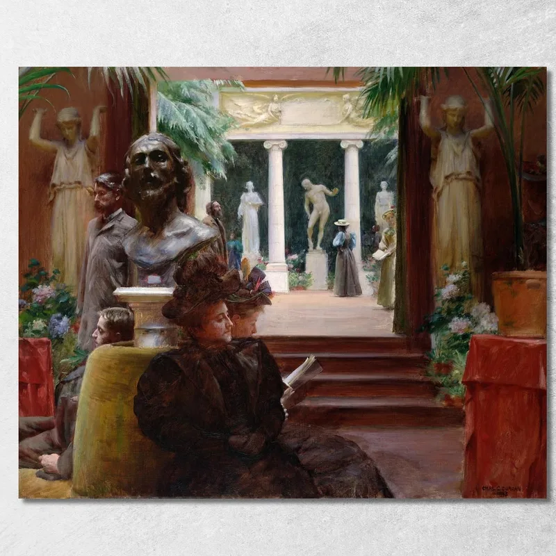 Alla Mostra Di Scultura Charles Courtney Curran quadro stampa su tela