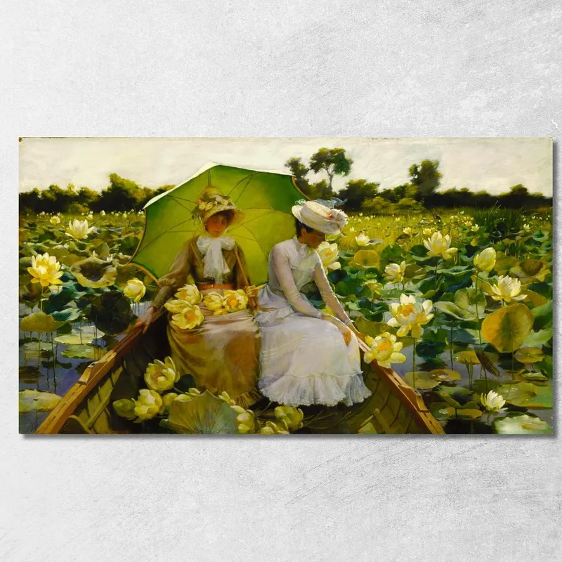 Gigli Di Loto Charles Courtney Curran quadro stampa su tela