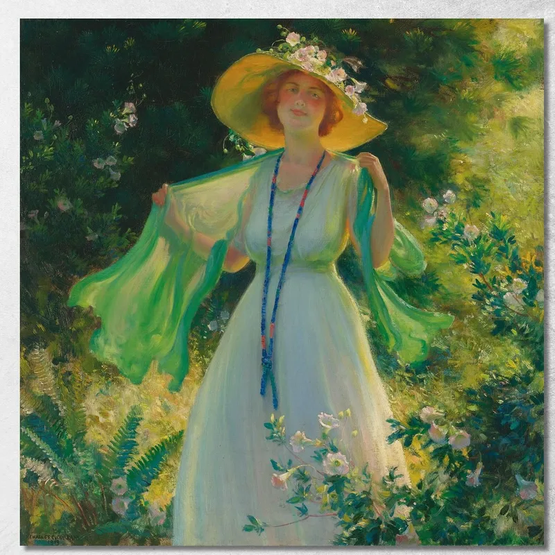Sentiero Dei Fiori Charles Courtney Curran quadro stampa su tela